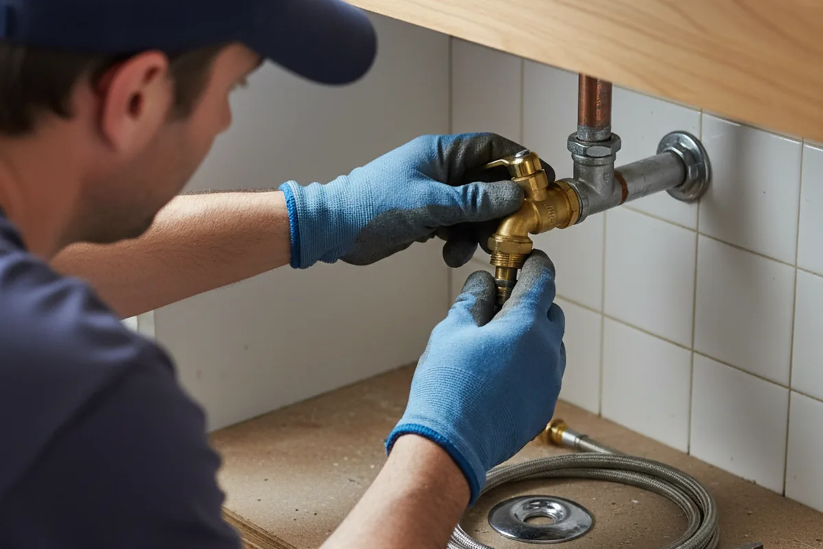 Shutoff valve and fitting work during Burst Pipe Repair in Kankakee